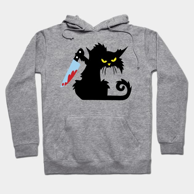 Mad Cat Bloody Knife Hoodie by HBfunshirts